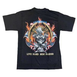 USA American Eagle Motorcycle Live Hard Ride Harde